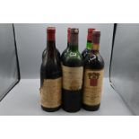 Mixture of 6 red wines to include 1981 Chateau Pape Clement grand Cru Classe, 1982 Tignanello,