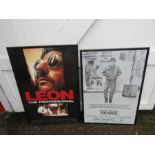 Leon the Professional and The Taxi driver framed movie posters. Largest 72cm x 105cm approx