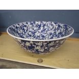 Large ceramic textured floral bowl. Diameter 43cm approx