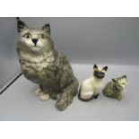 3 Beswick cats large is 22cmH