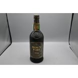 Dow's Port Late Bottled Vintage 1986. Port still in neck of bottle