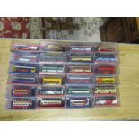 24 Corgi die-cast Buses in plastic cases