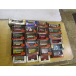 108 Boxed Gilbow and Corgi die-cast Buses and Lorries (All boxes are damaged)