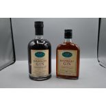 Two bottles of gin to include Fur Feather and fin damson gin 70cl and raspberry gin 35cl