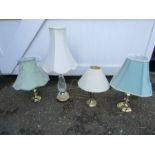 4 Table lamps (plugs removed for display purposes only)