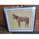 After Neil Cawthorne framed signed Red Rum print 49cm x 53cm approx