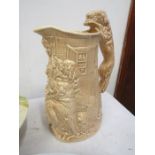 Burleighware jug, vase, Oriental plate and a bowl