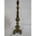An ornate brass lamp base 55cmH