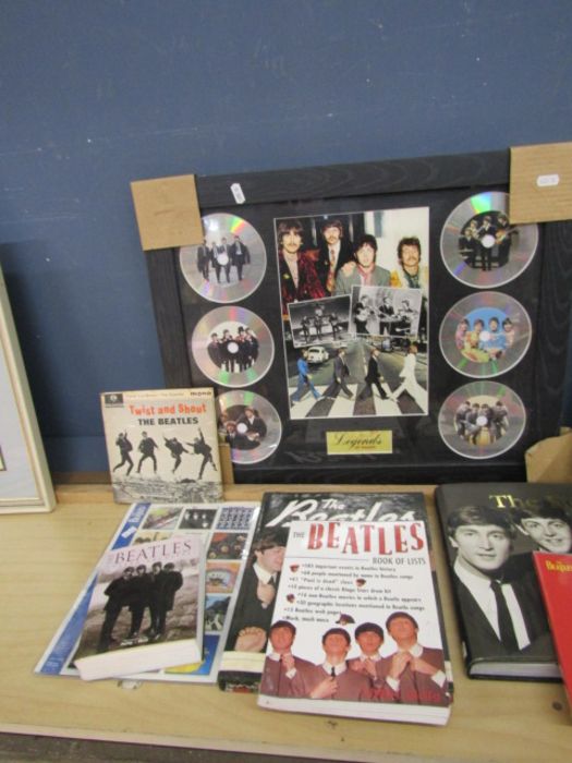 Beatles books, framed pictures and single etc - Image 3 of 4