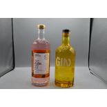 Two bottles of gin to include Masons Pineapple and Raspberry and Bristol distilling co. Peach gin