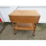 Oak drop leaf trolley