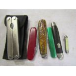 5 penknives and multitool