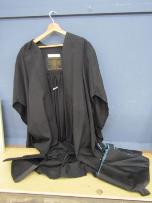 Graduation gown and mortar board etc