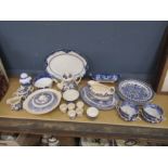 Box of mixed Blue and White china including Spode