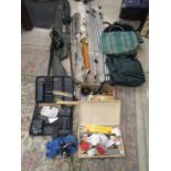 A lot of fishing gear- rods and accessories