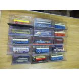 17 Plastic cased die-cast buses including Corgi