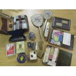A collectors lot - railway ticket stubs, vanity sets, lighters inc B&H zippo etc