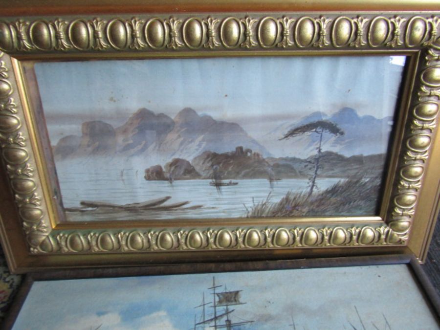 2 Framed watercolours depicting seascapes, one signed. Largest 35cm x 55cm approx - Image 4 of 4