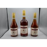 3 bottles of Tesco Napoleon Brandy one 1litre and two 70cl