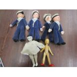 Navy dolls, clown doll and other