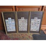 3 Framed Will's cigarette card collections, one has broken glass