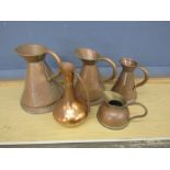 5 Copper jugs