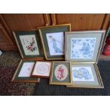 Framed needlework pictures