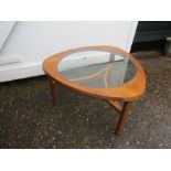 Mid Century teak table with glass insert