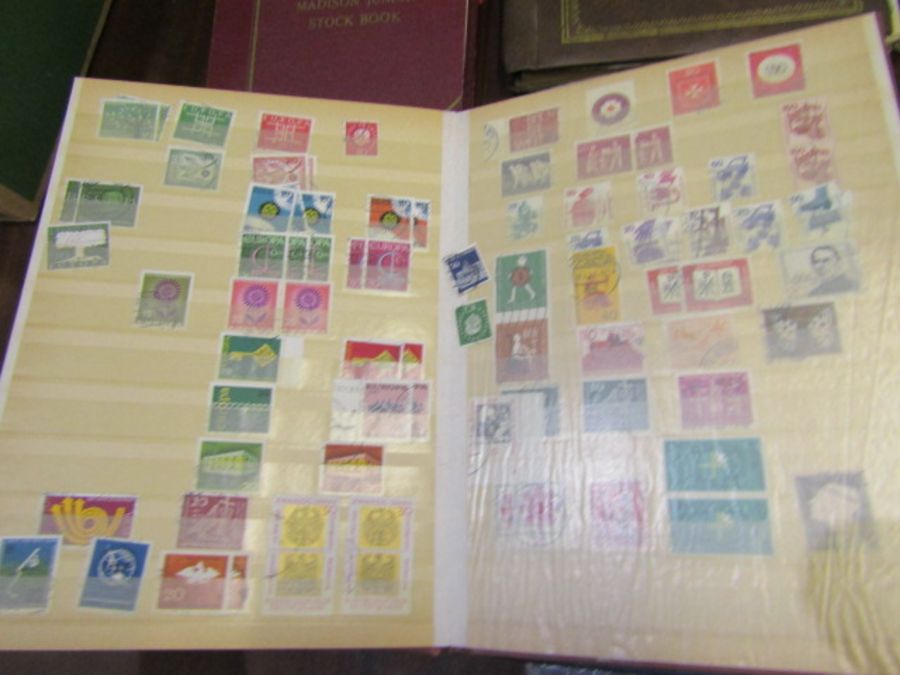 4 stamp albums/stock books with various used stamps plus one unused album - Image 10 of 28