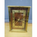 Swiza mantel clock with heavy brass case- battery operated