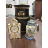 Limited edition clock and stein plus a large vase