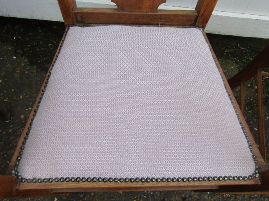 Pair of Arts and Craft chairs with clean neutral seat pads - Image 2 of 6