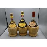 Three bottles of Chianti to include two Melini Chianti Classico 1983 and one uggiana Chianti