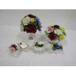 Royal Doulton, Aynsley and Coalport posies and trinket pot