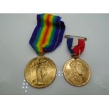 Two medals, a 1937 coronation Edward VIII and a WWI Victory medal engraved '47130 DRV .F. HILEY. R.