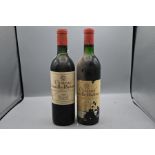 Two bottles, Leoville Poyferre (top Shoulder) 1967 and Leoville Poyferre (bottom neck) 1973