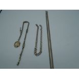 An Albert punched star belcher watch chain with football fob/medal, marked 'Albo silver nor.co