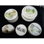 5 trinket pots with landscape scenes