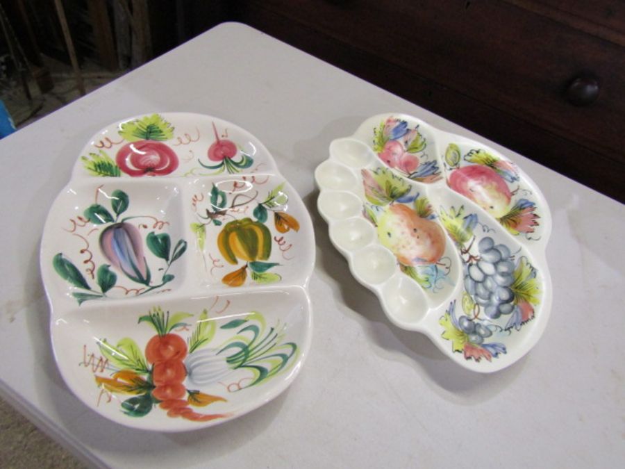 2 Large ceramic serving platters. Largest 30cm x 46cm approx