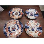 4 large antique Imari plates 12"