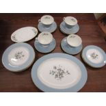 Royal Doulton 'Rose Elegans' part tea set 4 cake plates, 4 side plates, 6 saucers, platter and 4