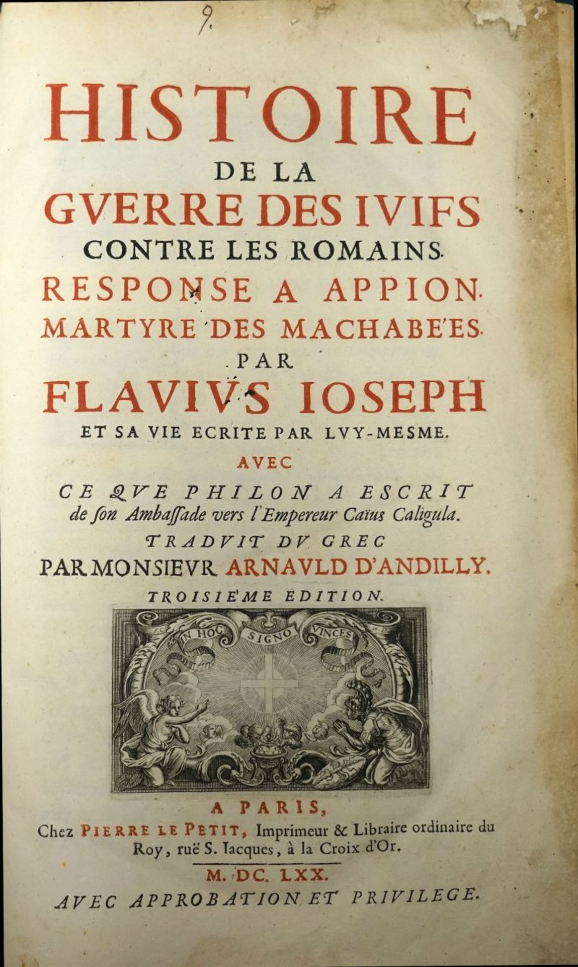 Josephus, Flavius: Histoire de la guerre des Juifs contre les Romains