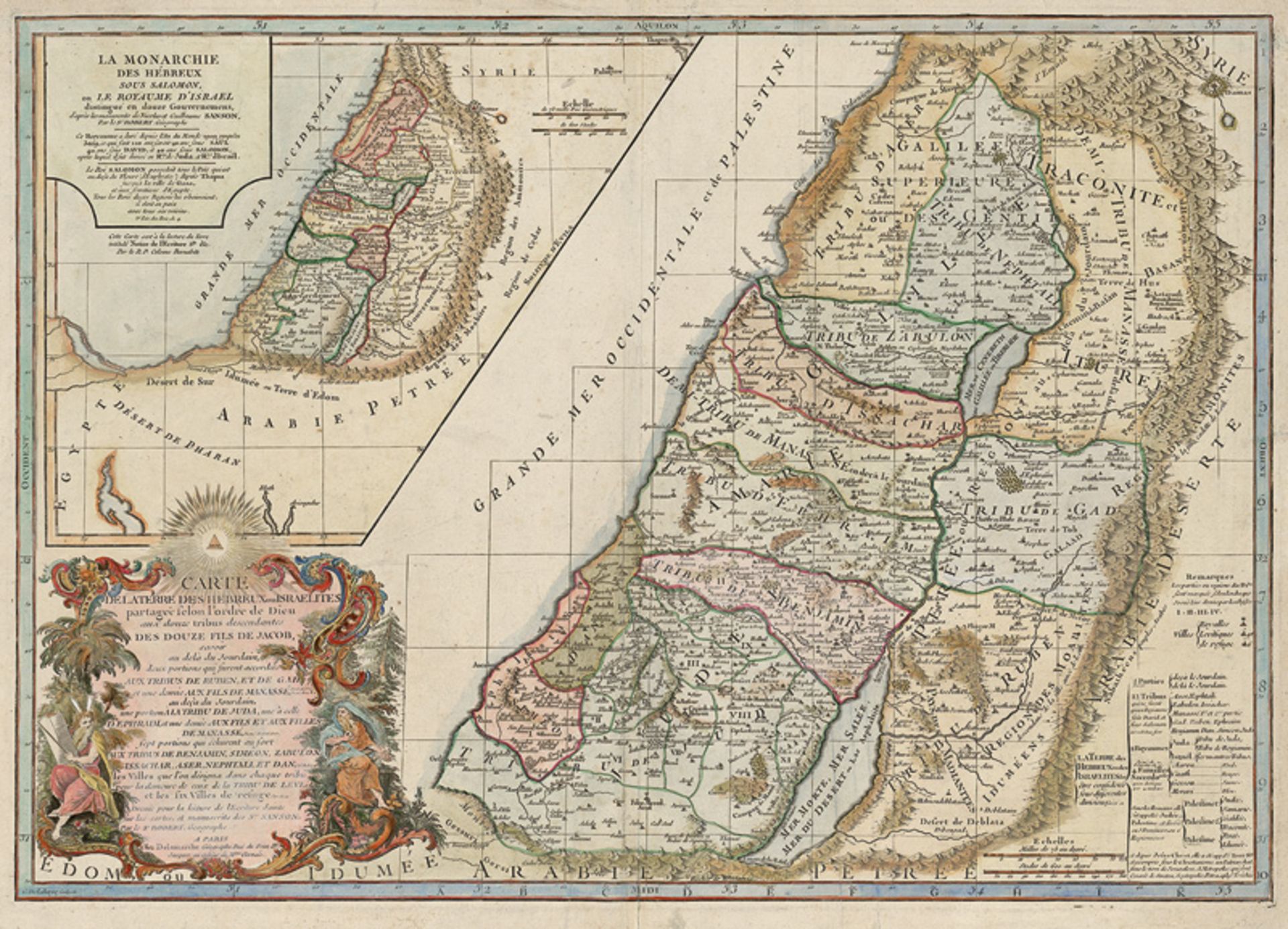 Delahaye, Guillaume: Carte de la terre des Hebreux ou Israelites
