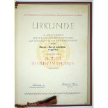 Ardenne, Manfred von: Signierte Urkunde