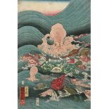 Kuniyoshi, Utagawa: Umi no dobutsu Marukyu (Die Bewohner des Meeres).
