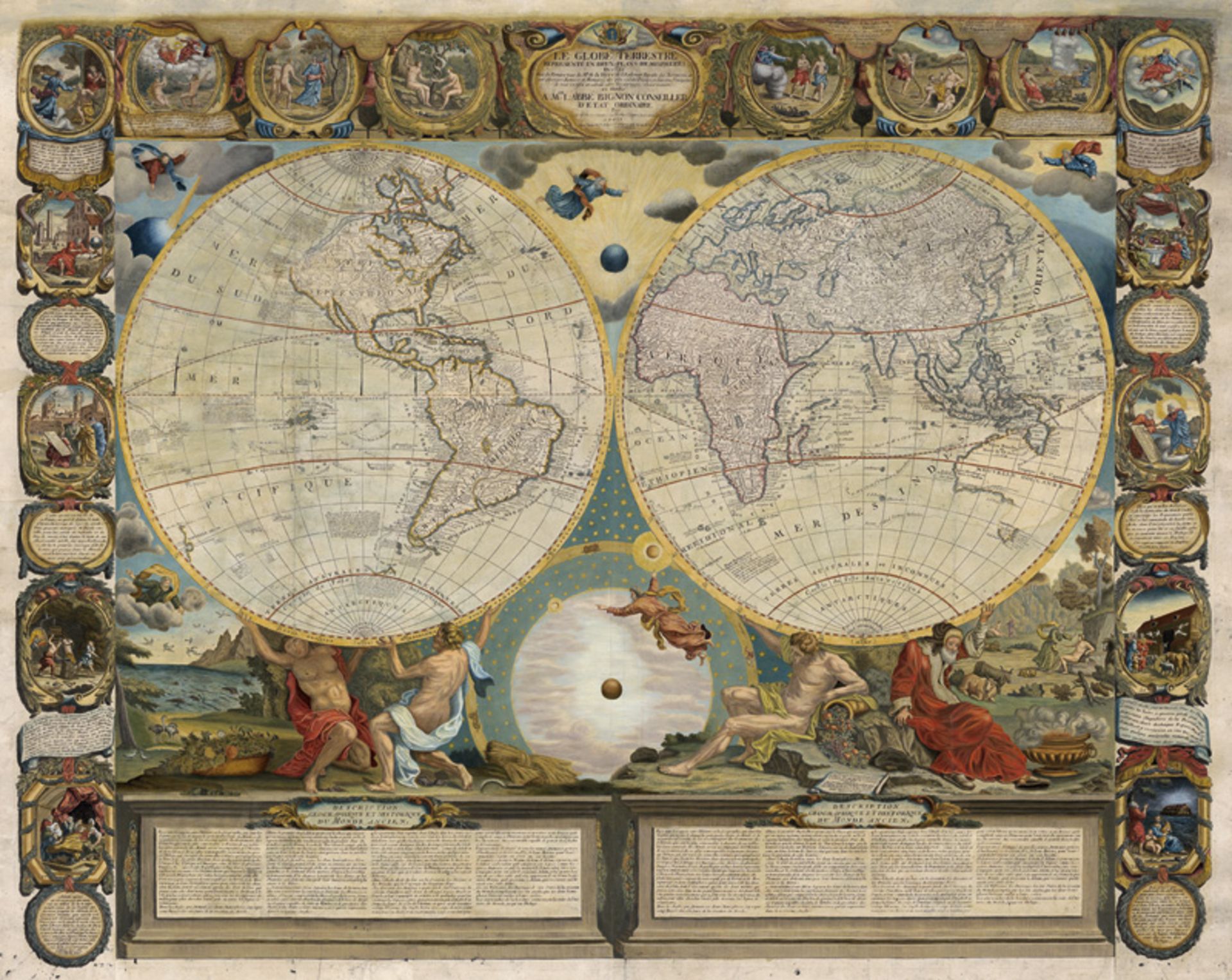 Nolin, Jean-Baptiste: Le globe terrestre représente en deux plans-hémisphères 