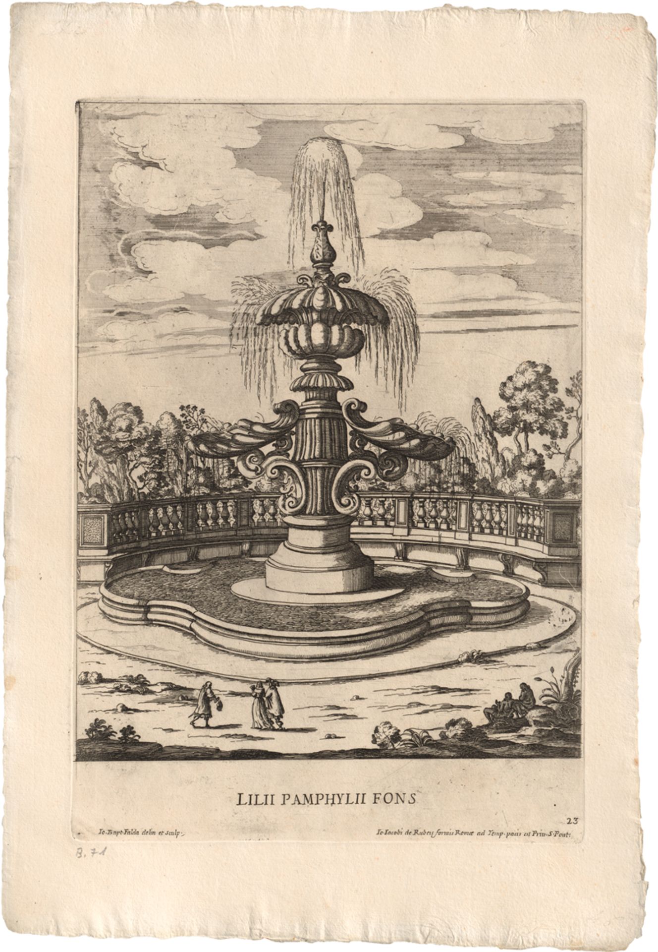 Falda, Giovanni Battista: Vier Brunnen aus der Villa Pamphilij