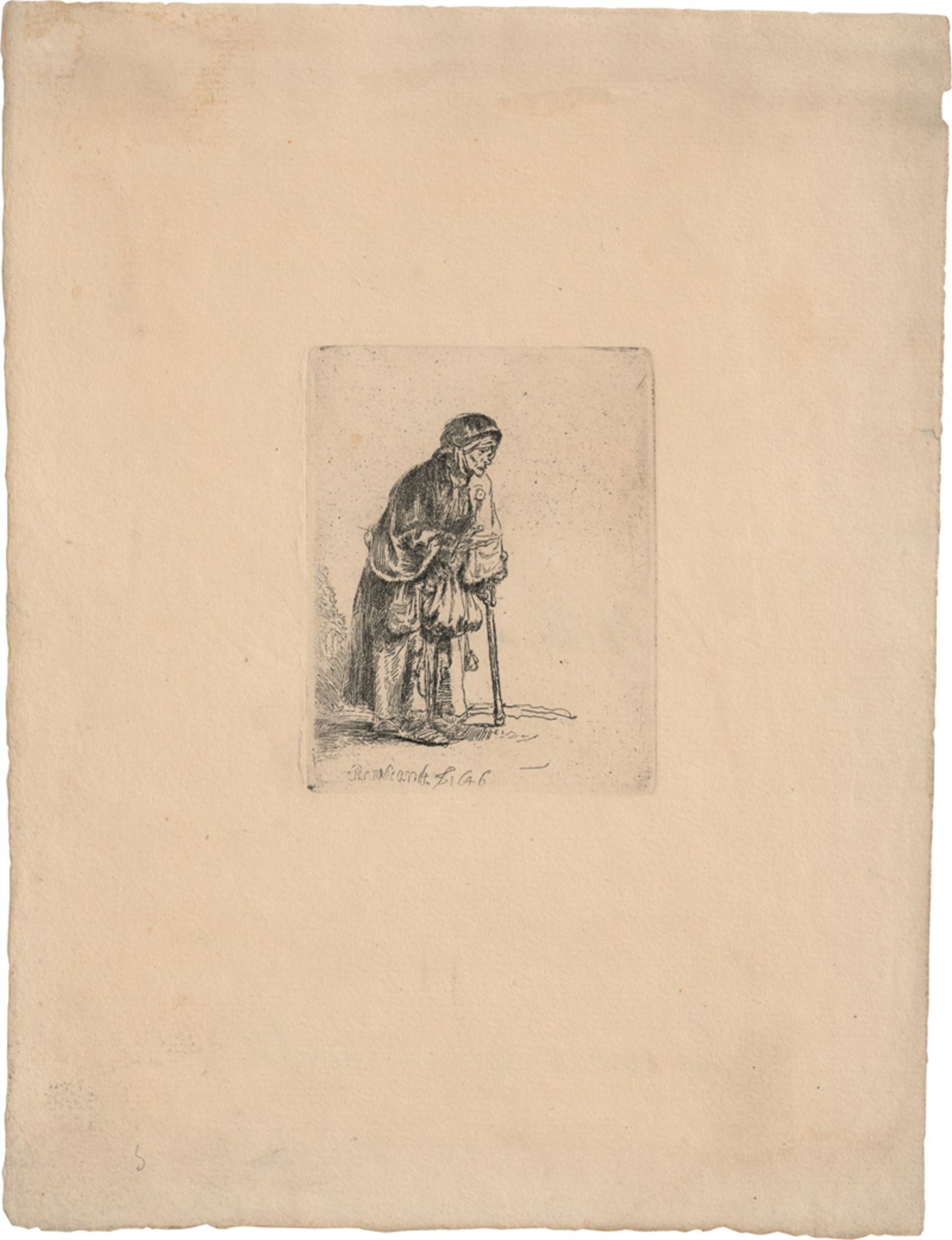 Rembrandt Harmensz. van Rijn: Alte Bettlerin