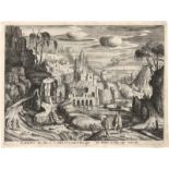 Hondius, Hendrick: Landschaft mit Christus und seinen Jüngern auf dem Weg n...