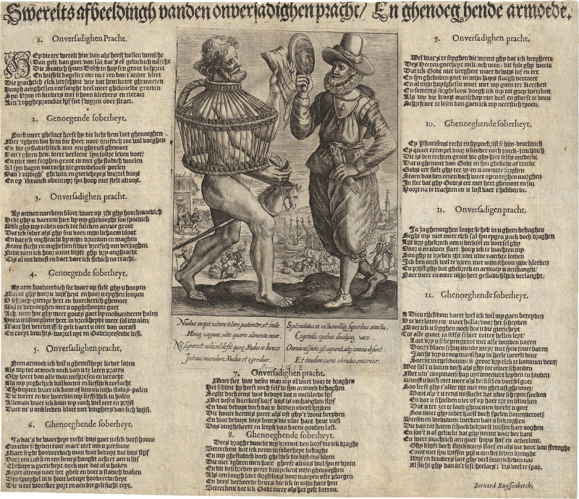 Passe d. Ä., Crispijn de - zugeschr...: 1618. . Allegorie auf Reichtum und Armut.